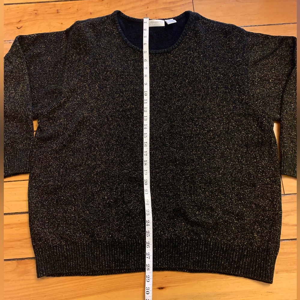 Liz Claiborne Black Sweater with Gold Accents